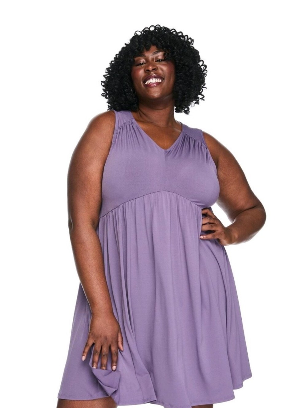 Lane Bryant Plus Size 6X Purple V-Neck Swing Dress – New With Tags Stretchy